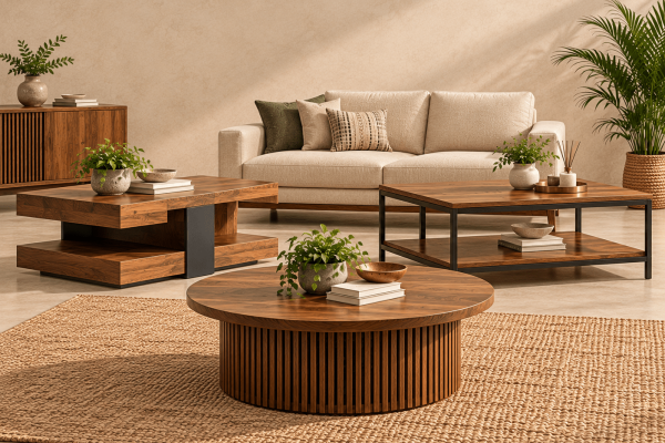Indian Wooden Center Tables for Export