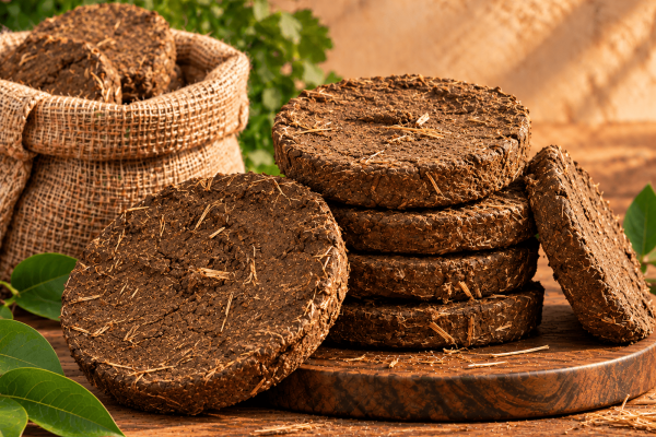 Natural cow dung cakes from India for export, dried cow dung patties sourced for international markets