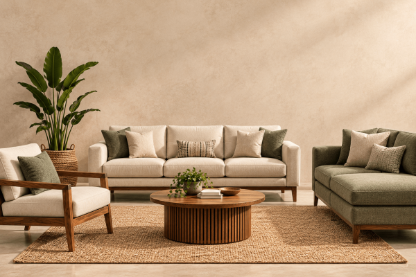 Premium Indian sofas for export, featuring modern upholstered seating sourced from India for international furniture markets